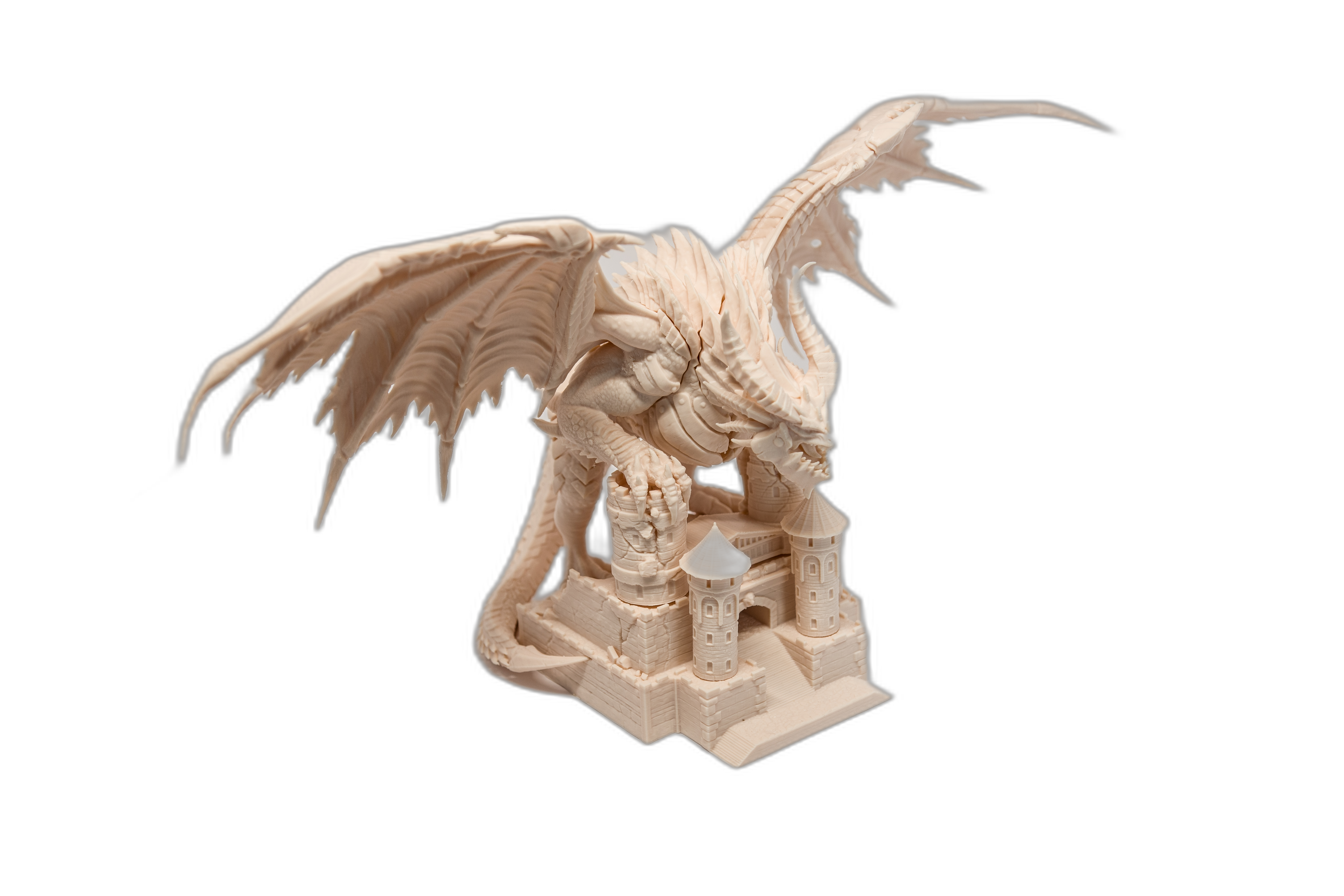 Dragon cucerind cetate – figurină fantasy printată 3D