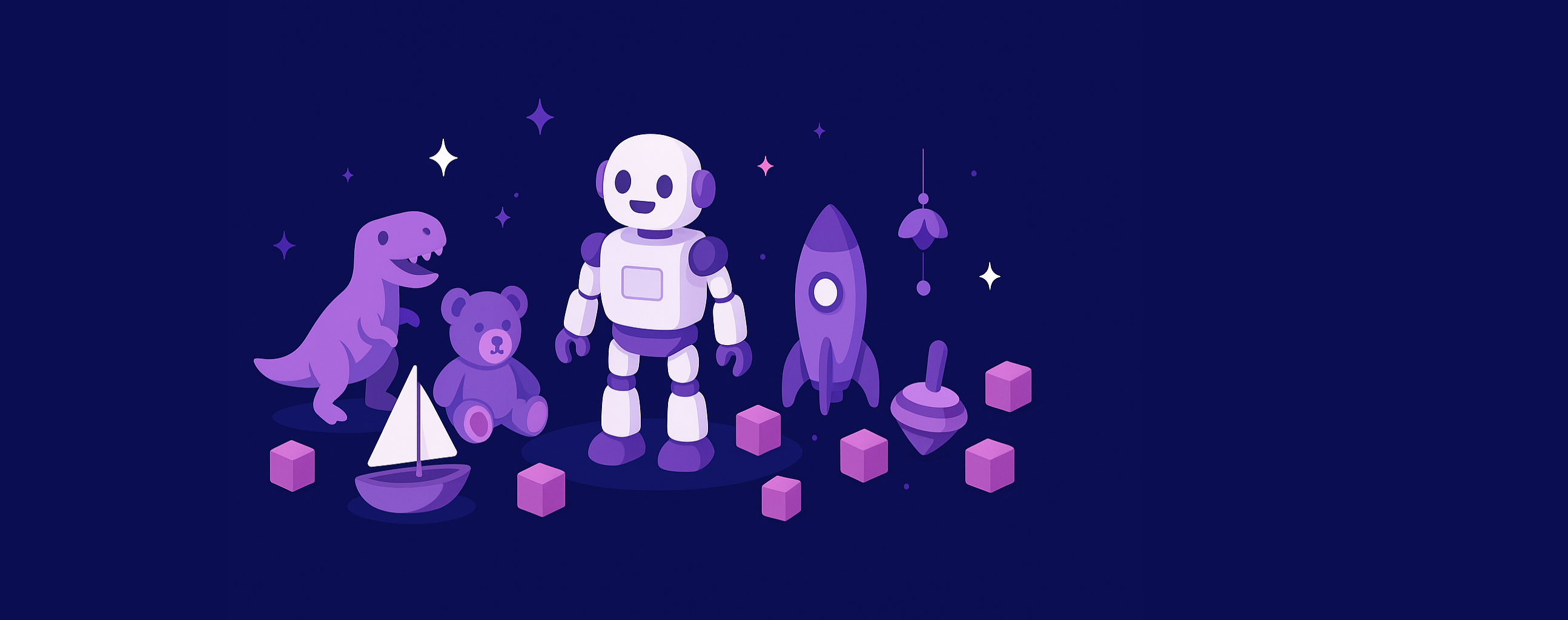 Whimsical Toy Collection in Space right
