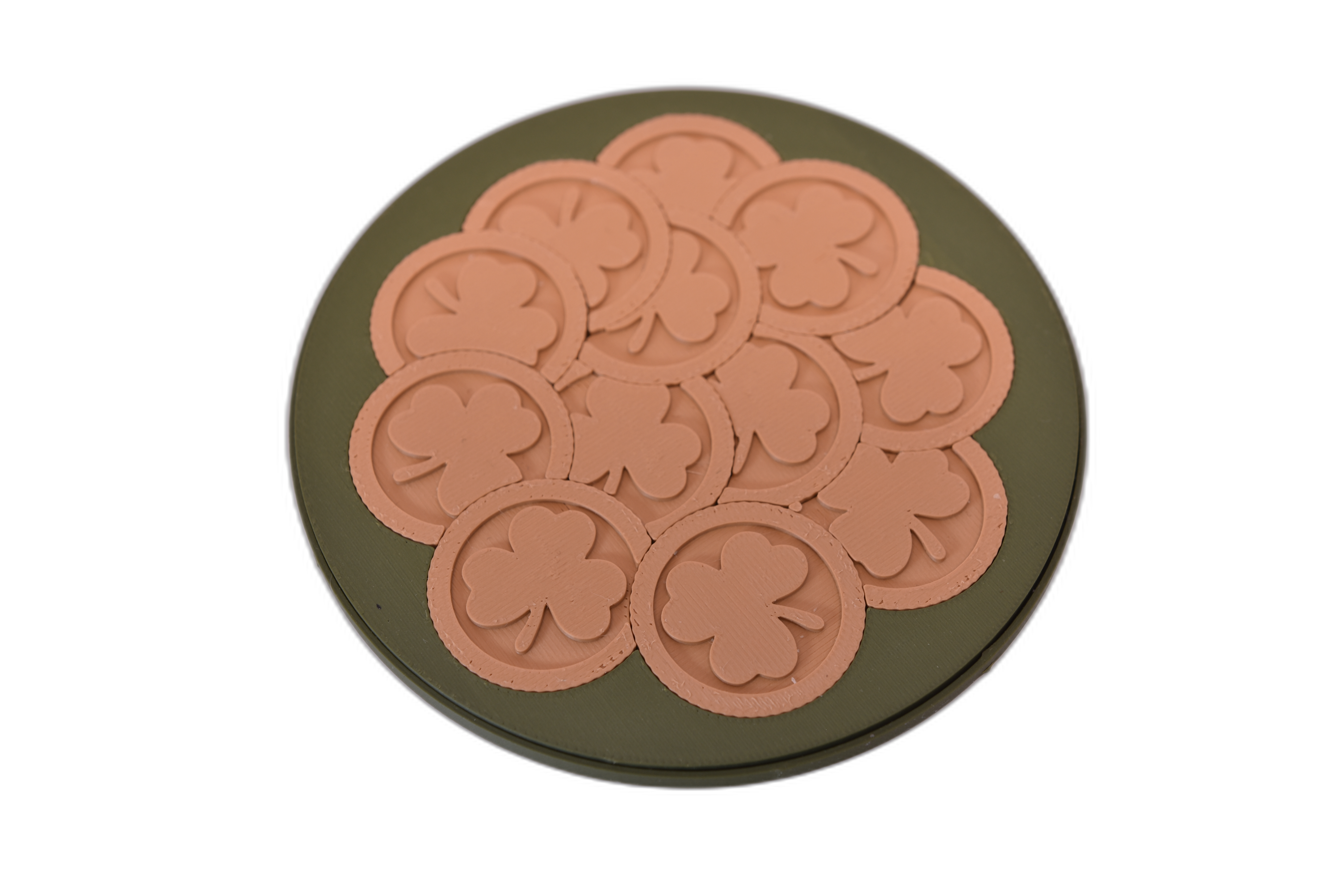 Puzzle 3D cu trifoi – joc antistres rotund