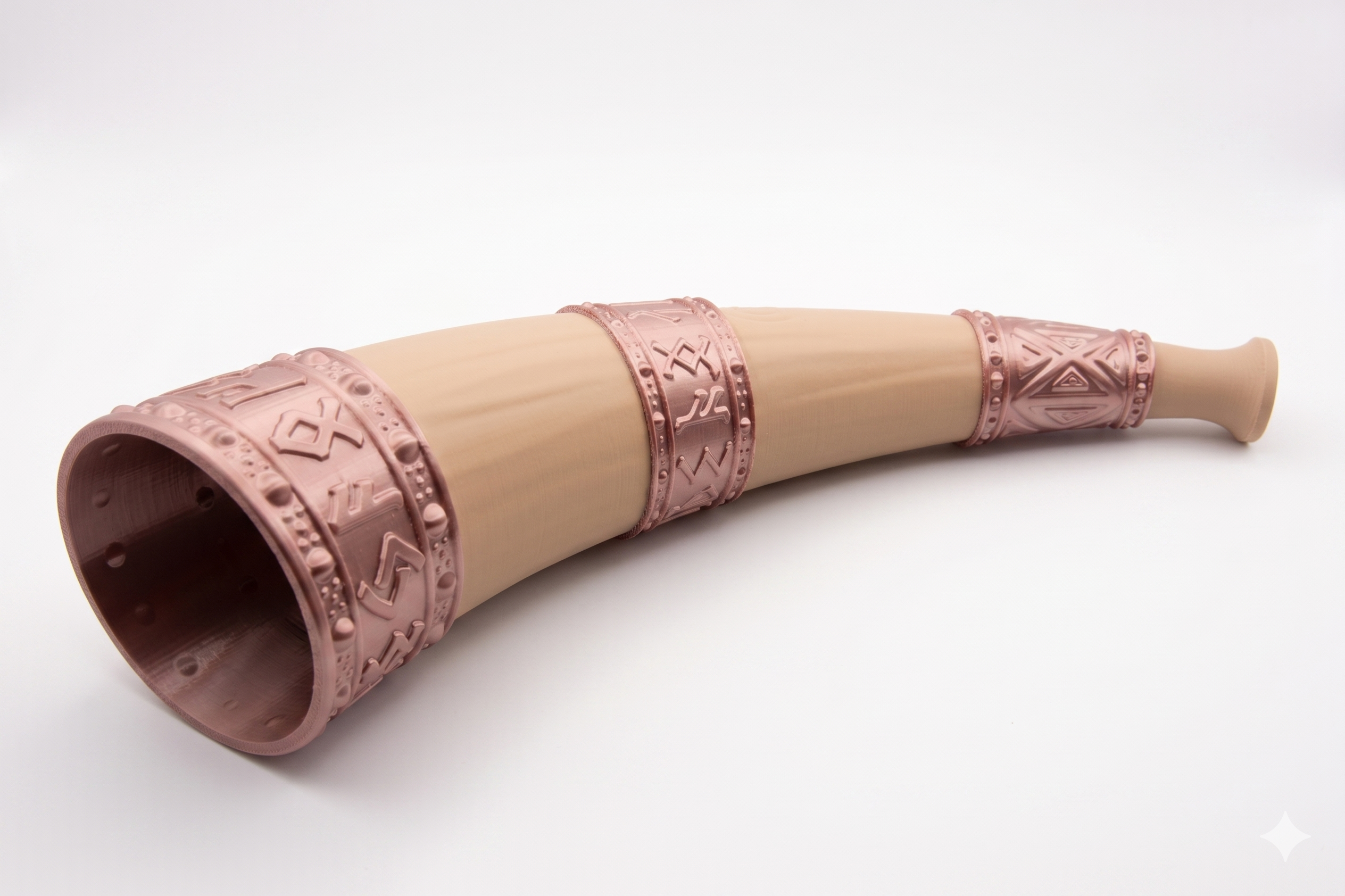 Corn de Război Viking – Obiect Decorativ de Colecție, Stil Bronz și Lemn